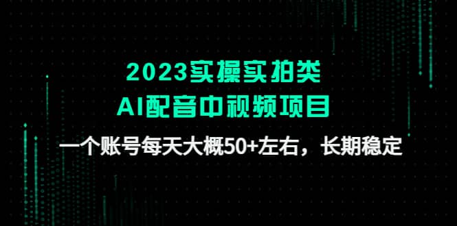 2023实操实拍类AI配音中视频项目，一个账号每天大概50+左右，长期稳定-百盟网