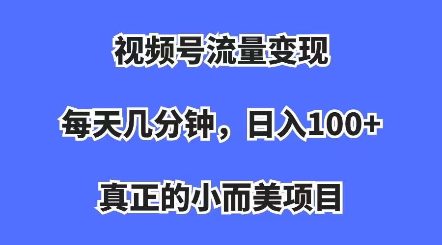 视频号流量变现，每天几分钟，收入100+，真正的小而美项目-百盟网