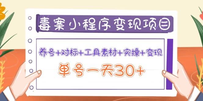 毒案小程序变现项目：养号+对标+工具素材+实操+变现-百盟网