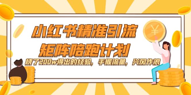 小红书精准引流·矩阵陪跑计划：烧了200w得出的经验，手握流量，兴风作浪！-百盟网