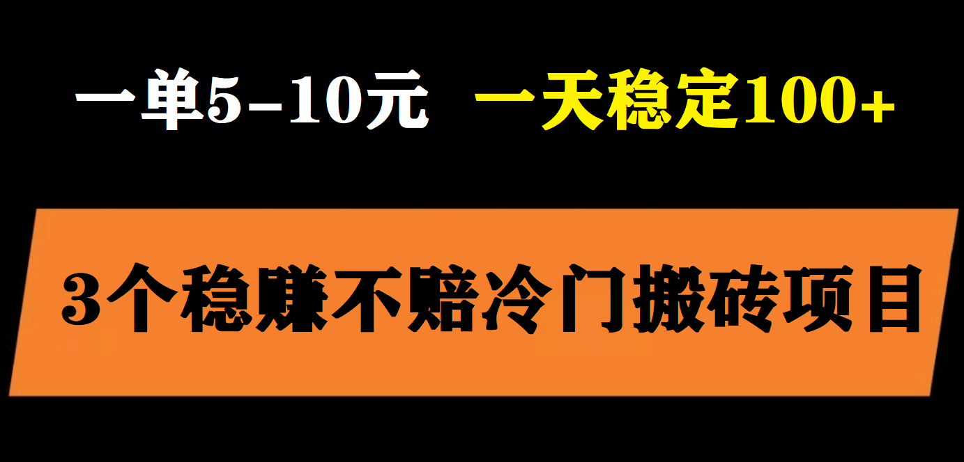 3个最新稳定的冷门搬砖项目，小白无脑照抄当日变现日入过百-百盟网