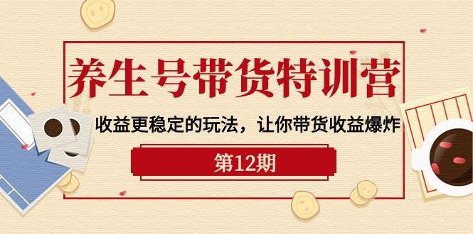 养生号带货特训营【12期】收益更稳定的玩法，让你带货收益爆炸-9节直播课-百盟网