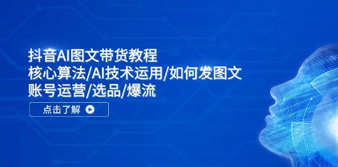 抖音AI图文带货教程：核心算法/AI技术运用/如何发图文/账号运营/选品/爆流-百盟网