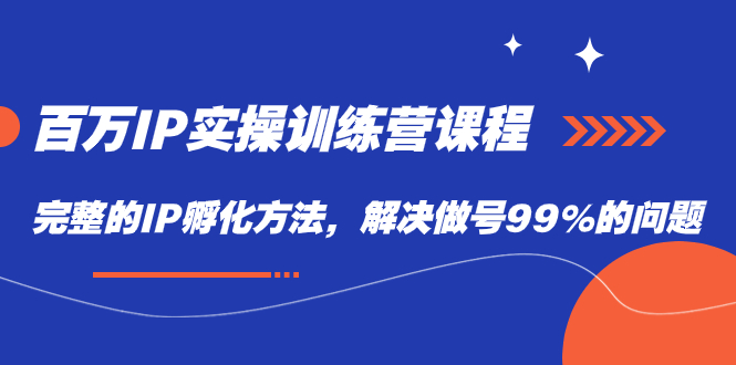 百万IP实战训练营课程，完整的IP孵化方法，解决做号99%的问题-百盟网