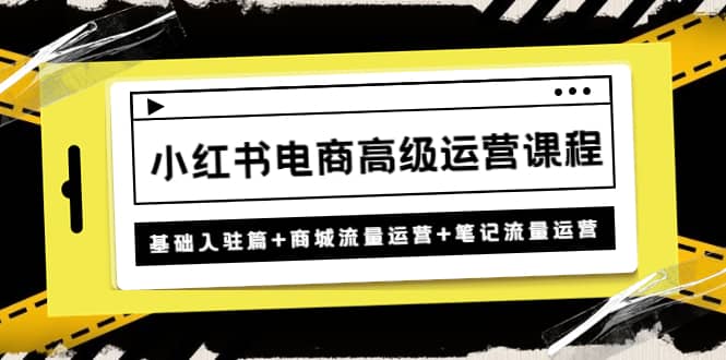 小红书电商高级运营课程：基础入驻篇+商城流量运营+笔记流量运营-百盟网