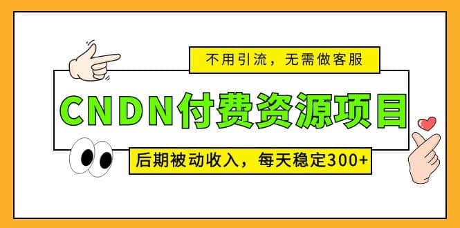 CNDN付费资源项目，不用引流，无需做客服，后期被动收入-百盟网