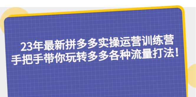 23年最新拼多多实操运营训练营：手把手带你玩转多多各种流量打法！-百盟网