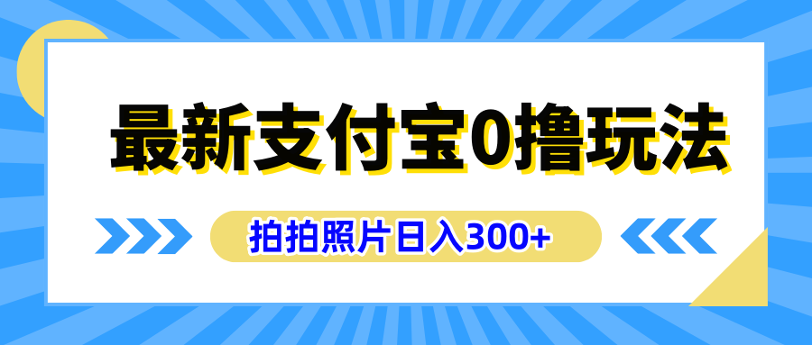 最新支付宝0撸玩法，拍照轻松赚收益，日入300+有手机就能做-百盟网