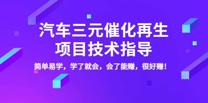 汽车三元催化再生项目技术指导，简单易学，学了就会，会了能赚，很好赚！-百盟网