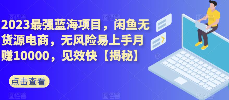 2023最强蓝海项目，闲鱼无货源电商，无风险易上手月赚10000，见效快【揭秘】-百盟网