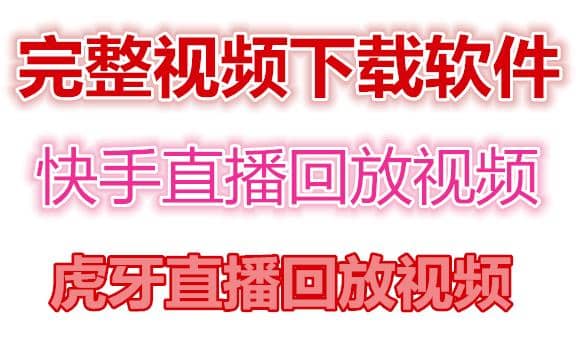 快手直播回放视频/虎牙直播回放视频完整下载(电脑软件+视频教程)-百盟网