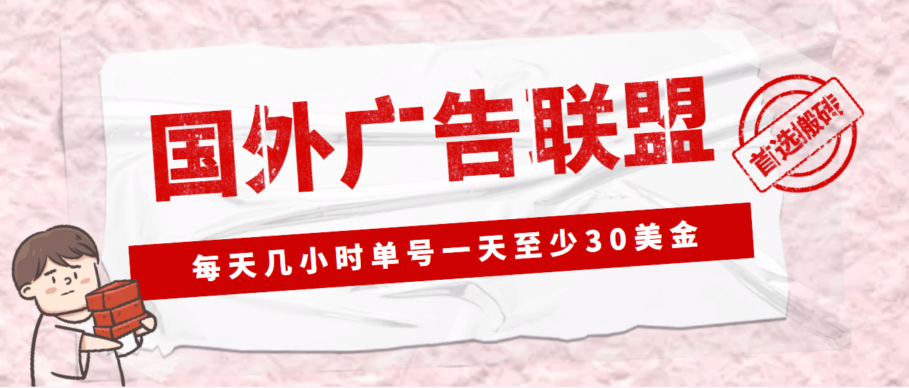 外面收费1980最新国外LEAD广告联盟搬砖项目，单号一天至少30美元(详细教程)-百盟网