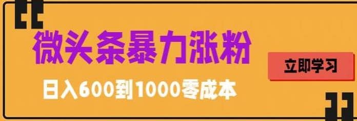 微头条暴力涨粉技巧搬运文案就能涨几万粉丝，简单0成本，日赚600-百盟网