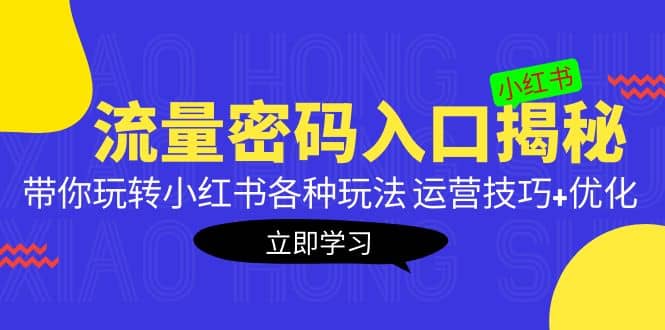 小红书流量密码入口揭秘：带你玩转小红书各种玩法 运营技巧+优化-百盟网