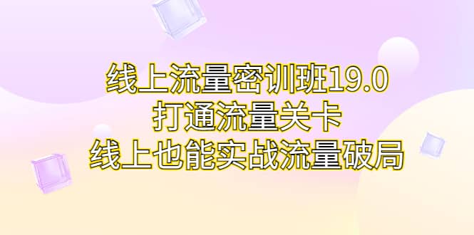 线上流量密训班19.0，打通流量关卡，线上也能实战流量破局-百盟网