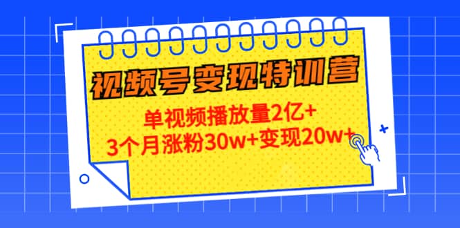 20天视频号变现特训营：单视频播放量2亿+-百盟网