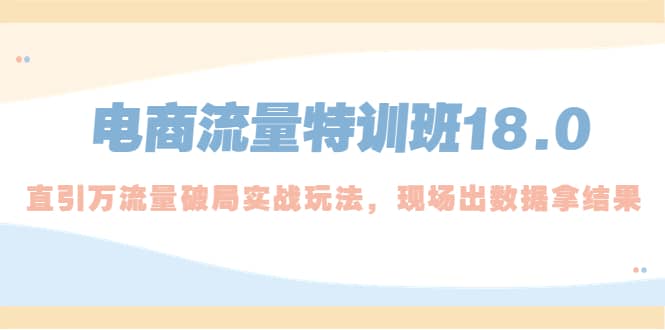 电商流量特训班18.0，直引万流量破局实操玩法，现场出数据拿结果-百盟网