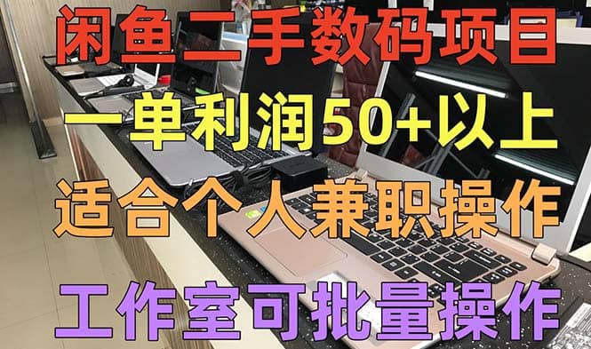 闲鱼二手数码项目，个人副业低保收入，工作室批量放大操作-百盟网