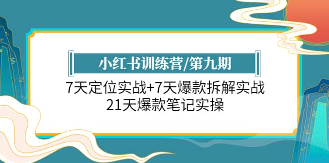 小红书训练营/第九期：7天定位实战+7天爆款拆解实战，21天爆款笔记实操-百盟网