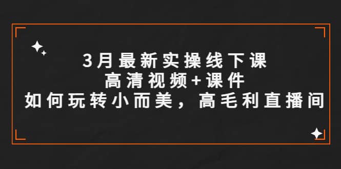 3月最新实操线下课高清视频+课件，如何玩转小而美，高毛利直播间-百盟网