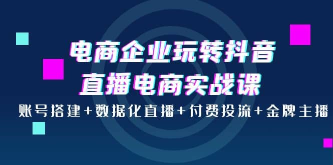 电商企业玩转抖音直播电商实战课：账号搭建+数据化直播+付费投流+金牌主播-百盟网