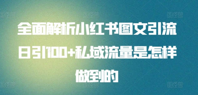 暴力引流 小红书图文引流日引100私域全面拆解【打粉人必看】-百盟网