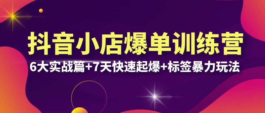 抖音小店爆单训练营VIP线下课：6大实战篇+7天快速起爆+标签暴力玩法(32节)-百盟网