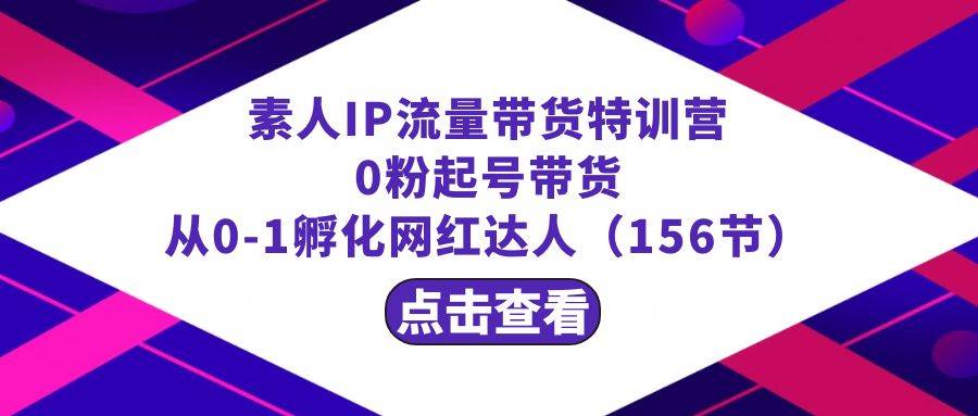 繁星·计划素人IP流量带货特训营：0粉起号带货 从0-1孵化网红达人（156节）-百盟网