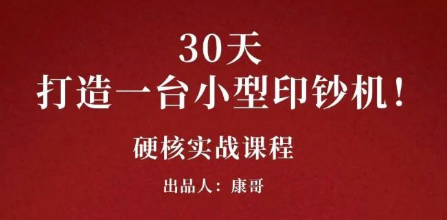 康哥30天打造一台小型印钞机：躺赚30万的项目完整复盘（视频教程）-百盟网