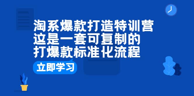 淘系爆款打造特训营：这是一套可复制的打爆款标准化流程-百盟网