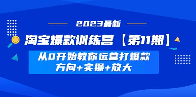 淘宝爆款训练营【第11期】 从0开始教你运营打爆款，方向+实操+放大-百盟网