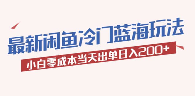 2023最新闲鱼冷门蓝海玩法，小白零成本当天出单日入200+-百盟网