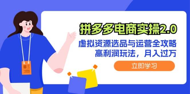 拼多多电商实操2.0：虚拟资源选品与运营全攻略，高利润玩法，月入过万-百盟网