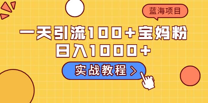 一天引流100+宝妈粉，日入1000+的蓝海项目（实战教程）-百盟网