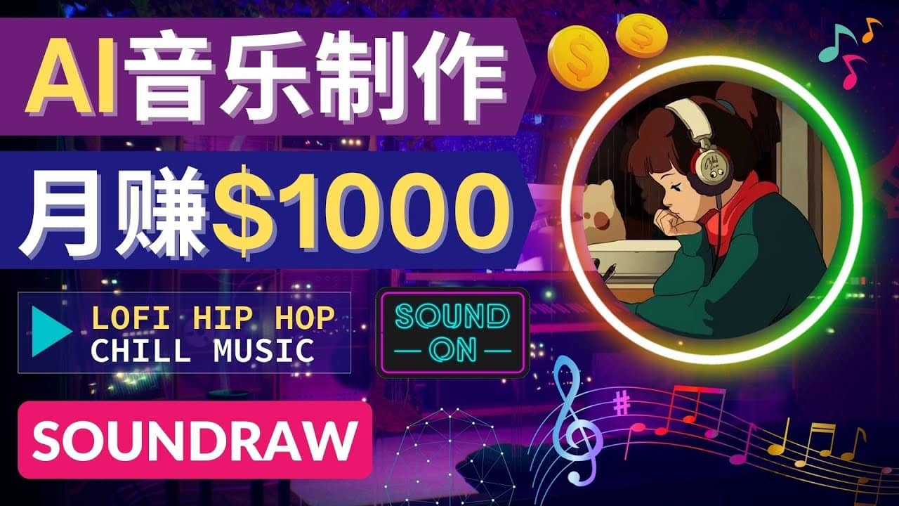 无需任何音乐基础： 使用AI软件制作Lofi Hip Hop Chill Music 月赚1000美元-百盟网