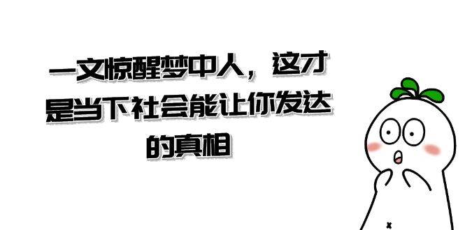 某公众号付费文章《一文 惊醒梦中人，这才是当下社会能让你发达的真相》-百盟网