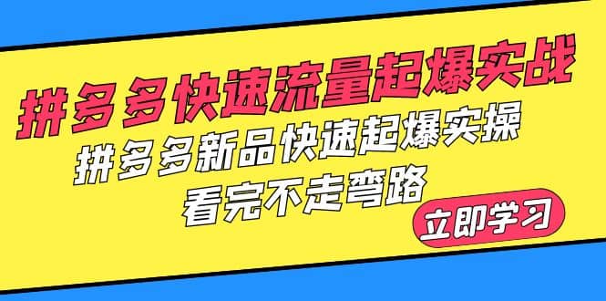 拼多多-快速流量起爆实战，拼多多新品快速起爆实操，看完不走弯路-百盟网