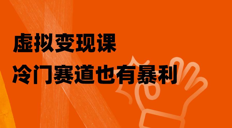 虚拟变现课，冷门赛道也有暴利，手把手教你玩转冷门私域-百盟网