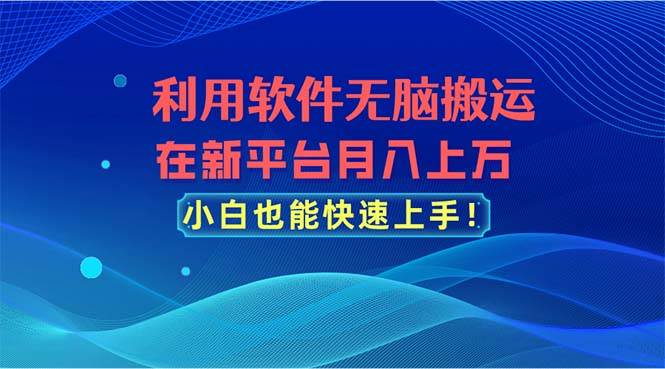 利用软件无脑搬运，在新平台月入上万，小白也能快速上手-百盟网