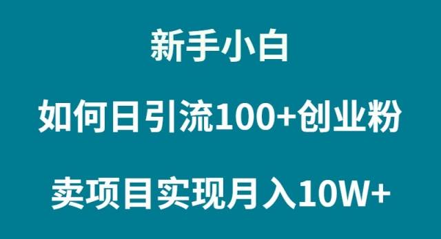 新手小白如何通过卖项目实现月入10W+-百盟网