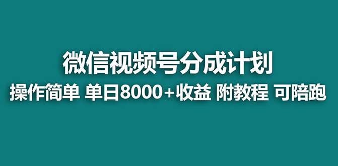 【蓝海项目】视频号分成计划，单天收益8000+，附玩法教程！可陪跑-百盟网