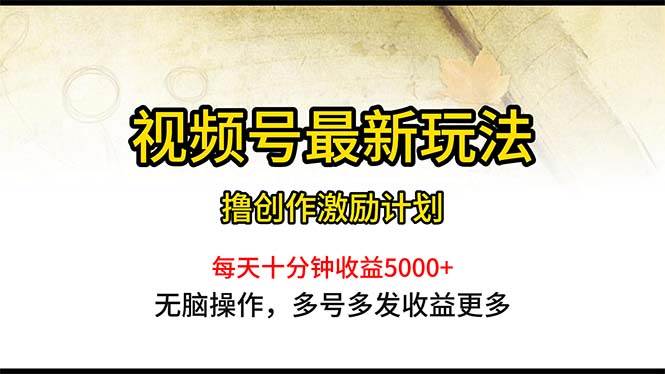 视频号最新玩法，每日一小时月入5000+-百盟网