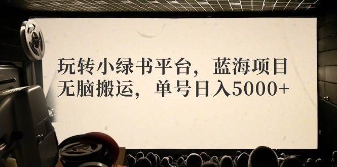 玩转小绿书平台，蓝海项目，无脑搬运，单号日入5000+-百盟网