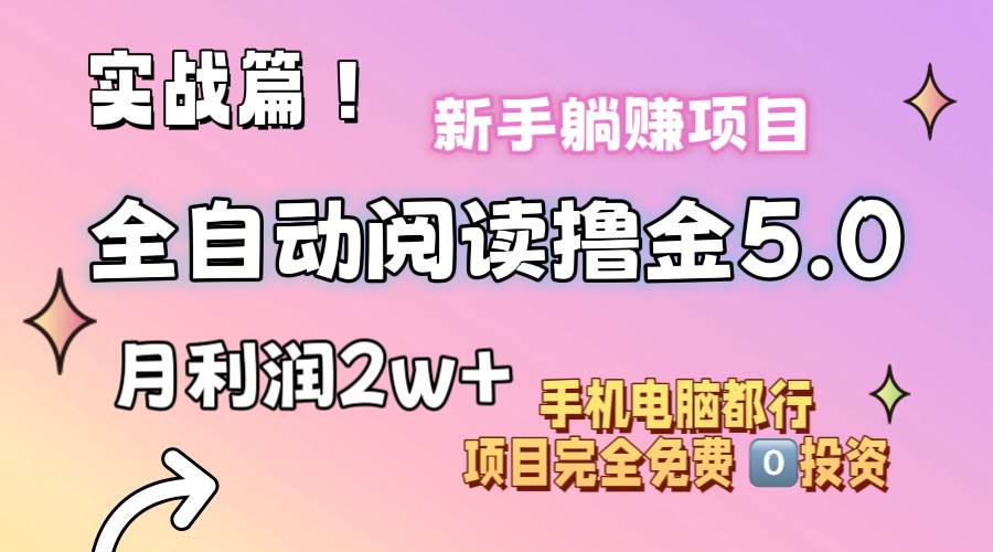 小说全自动阅读撸金5.0 操作简单 可批量操作 零门槛！小白无脑上手月入2w+-百盟网