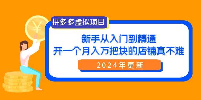 拼多多虚拟项目：入门到精通，开一个月入万把块的店铺 真不难（24年更新）-百盟网