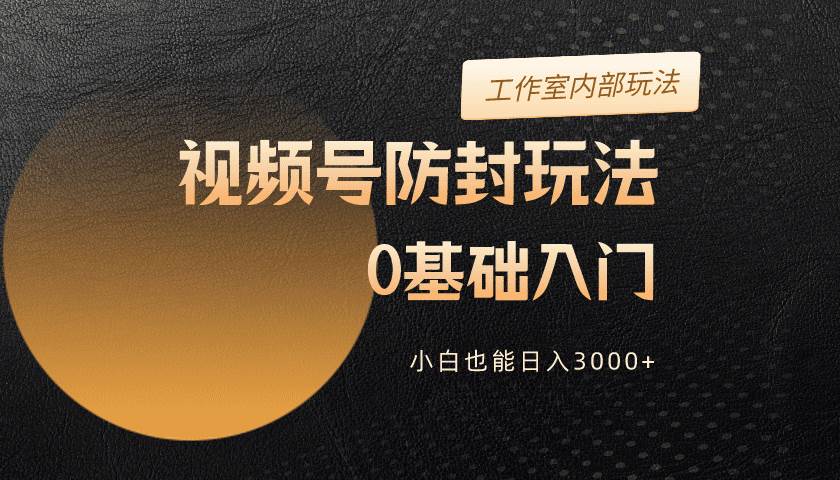 2024视频号升级防封玩法，零基础入门，小白也能日入3000+-百盟网