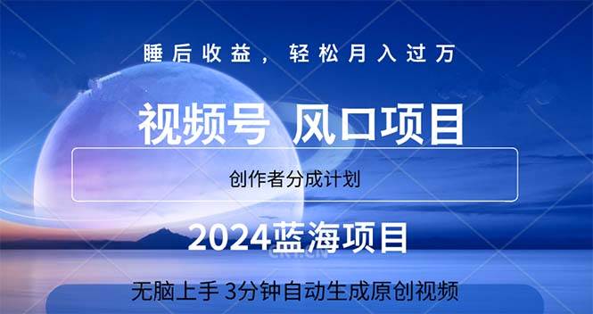 2024蓝海项目，3分钟自动生成视频，月入过万-百盟网