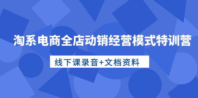 淘系电商全店动销经营模式特训营，线下课录音+文档资料-百盟网