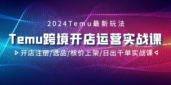 2024Temu跨境开店运营实战课，开店注册/选品/核价上架/日出千单实战课-百盟网