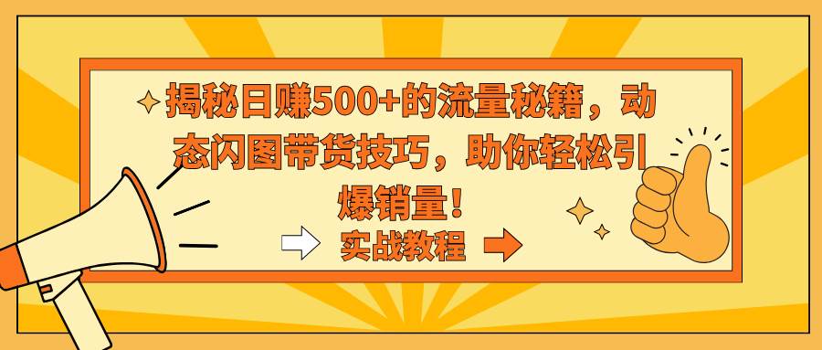 揭秘日赚500+的流量秘籍，动态闪图带货技巧，助你轻松引爆销量！-百盟网